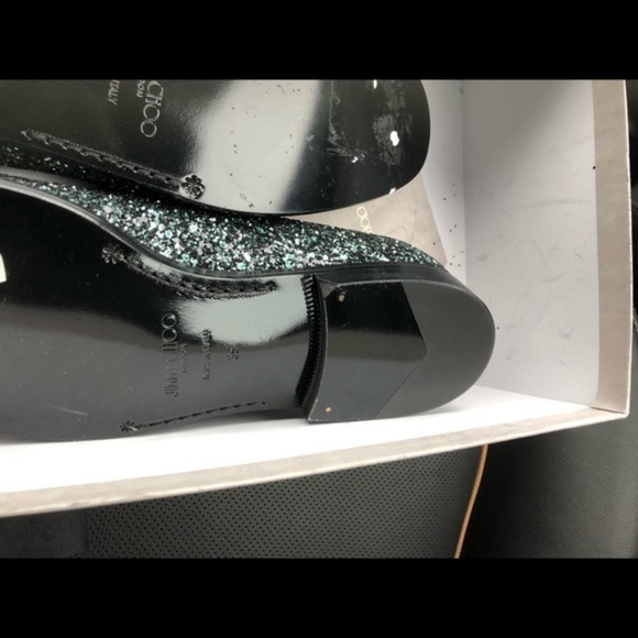 Jimmy Choo Coarse Glitter Slipper Ships Same Day - Picture 6 of 7